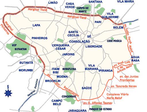 Pedro Despachante - Mapa do rodízio de veículos em São Paulo